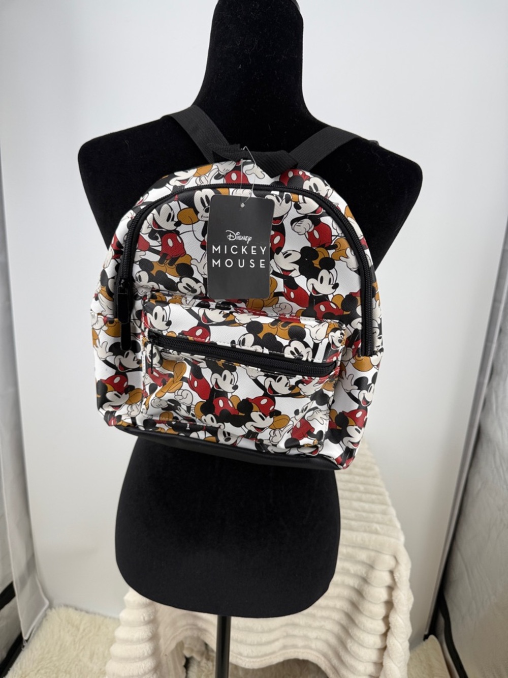 Bioworld Disney Mickey Mouse all-over print faux leather mini backpack NWT